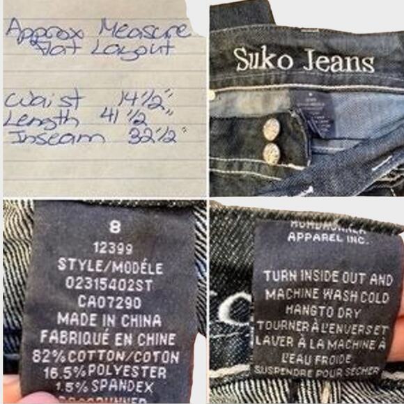 Suko Mid Rise Boot Cut Studded Jeans With Fading Size 8 - Picture 8 of 8